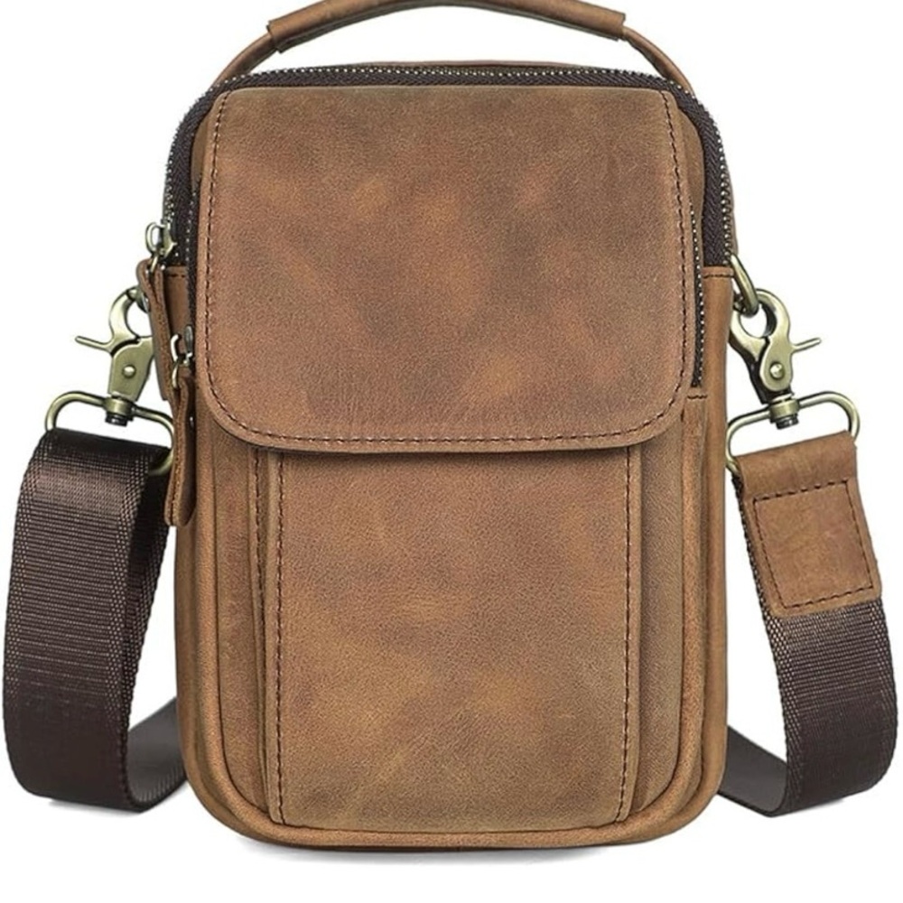 Brown Leather Crossbody Bag- NWOT